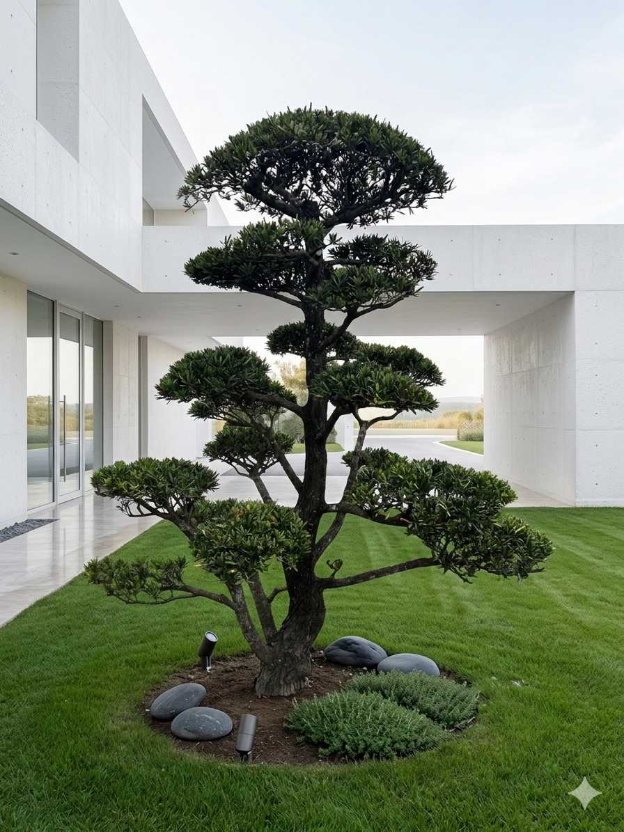 羅漢松庭園樹（樹齡25年、高2.6米）