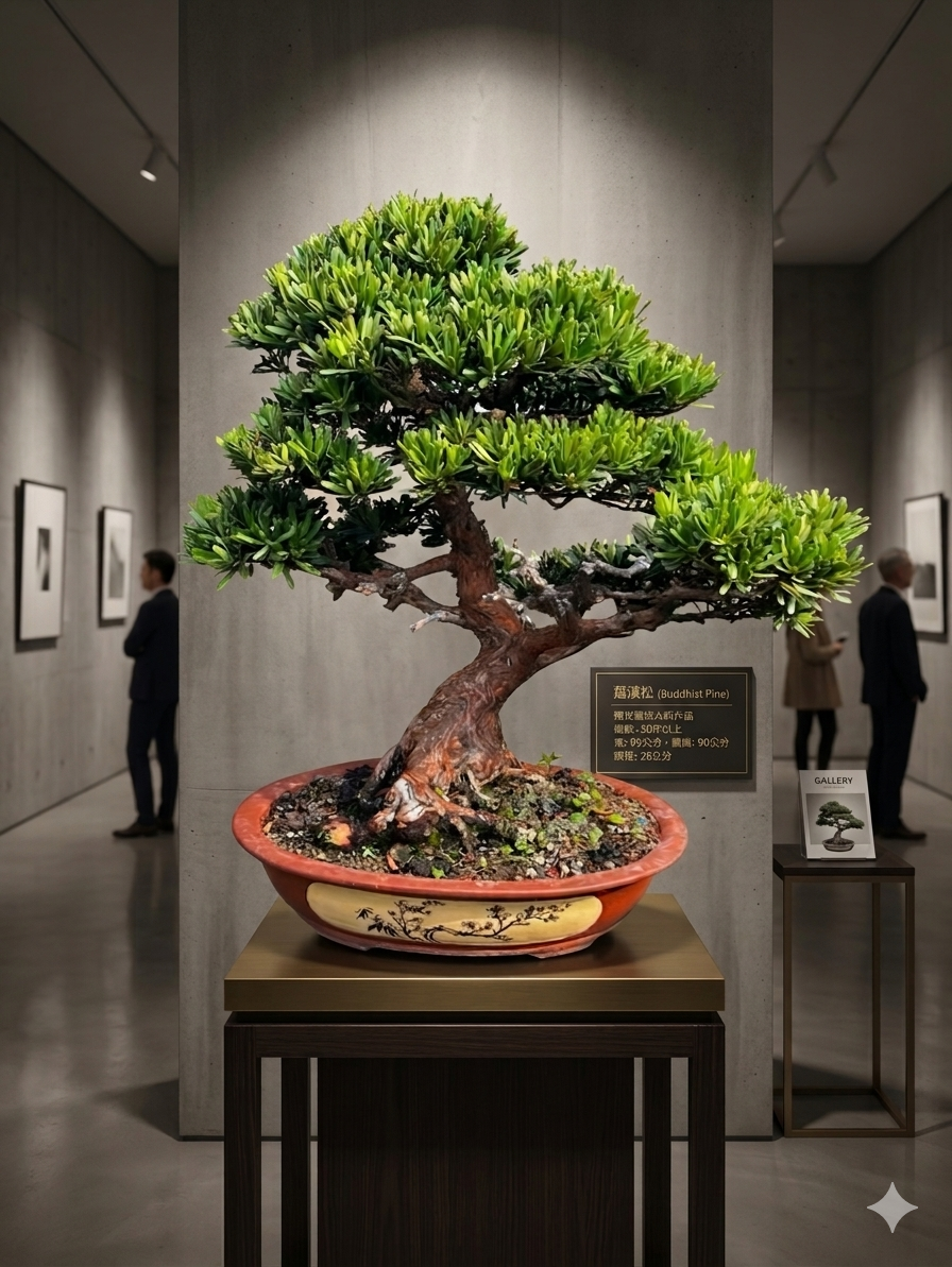 羅漢松藝術典藏極品（樹齡50年，高95公分）