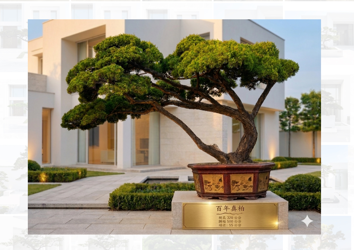 真柏庭園樹（樹齡百年、飄500公分）