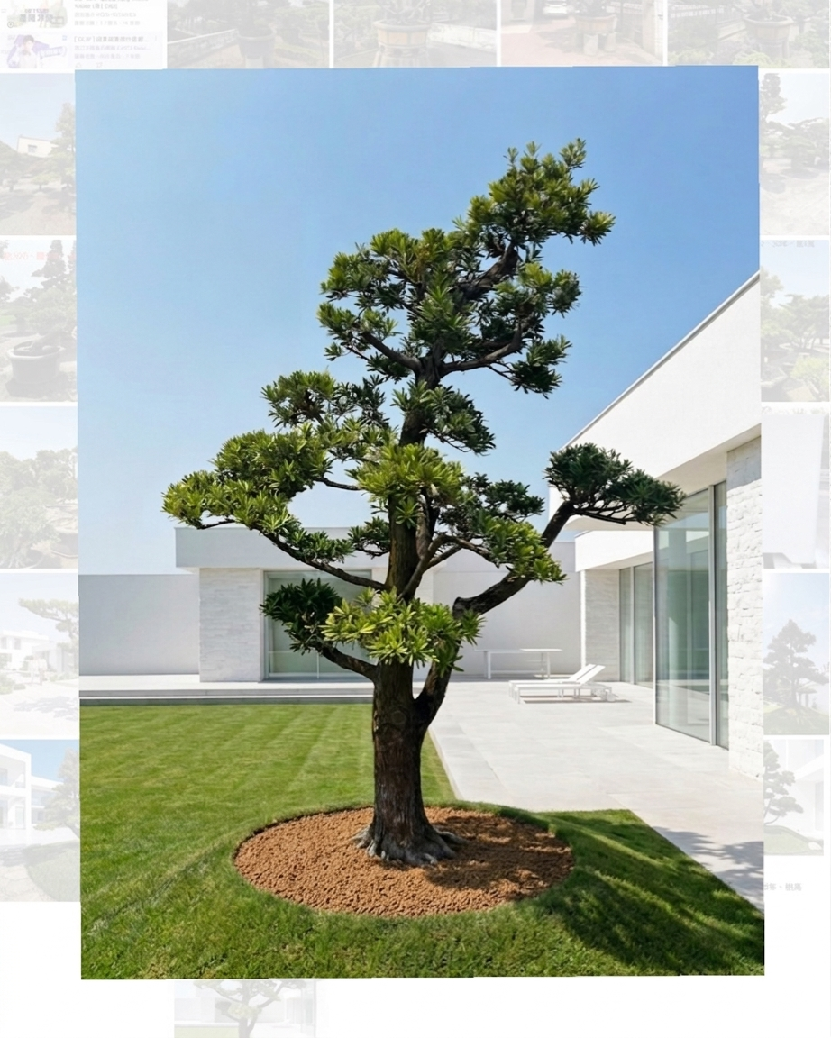 羅漢松庭園樹（樹齡30年、樹高300公分）