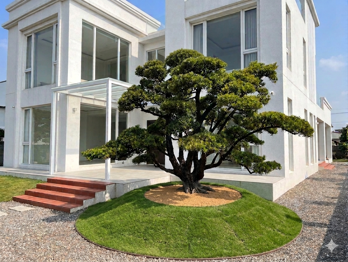 藝術造型羅漢松（樹齡38年、寬390公分）