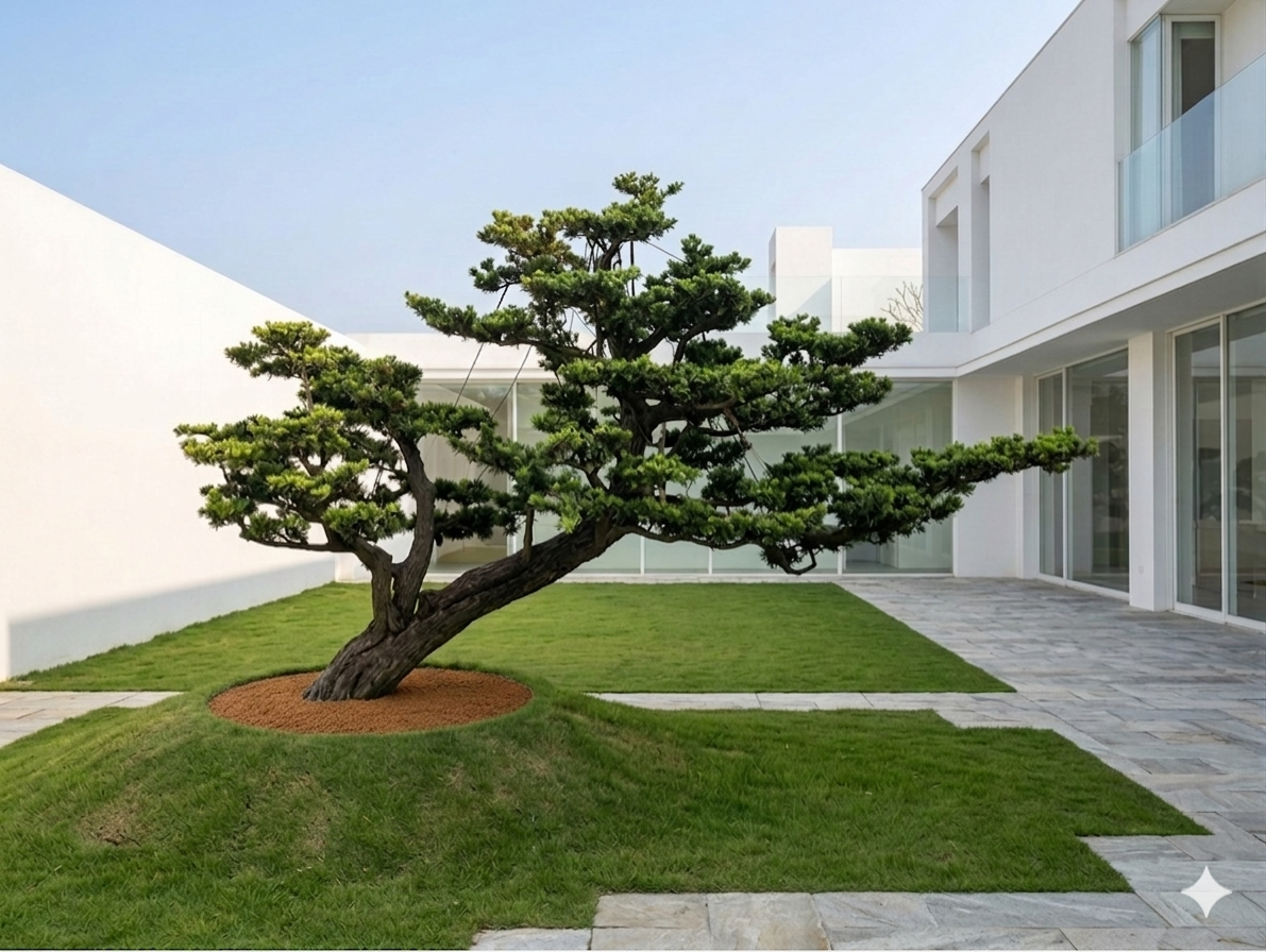 罕見晶鑽羅漢松（樹高300公分、頭徑45公分）