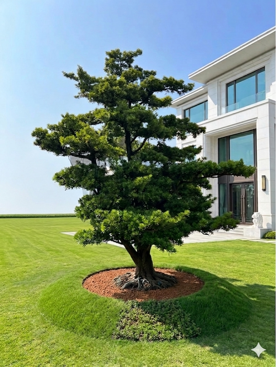 5米巨大羅漢松（樹齡50年、頭徑50公分）